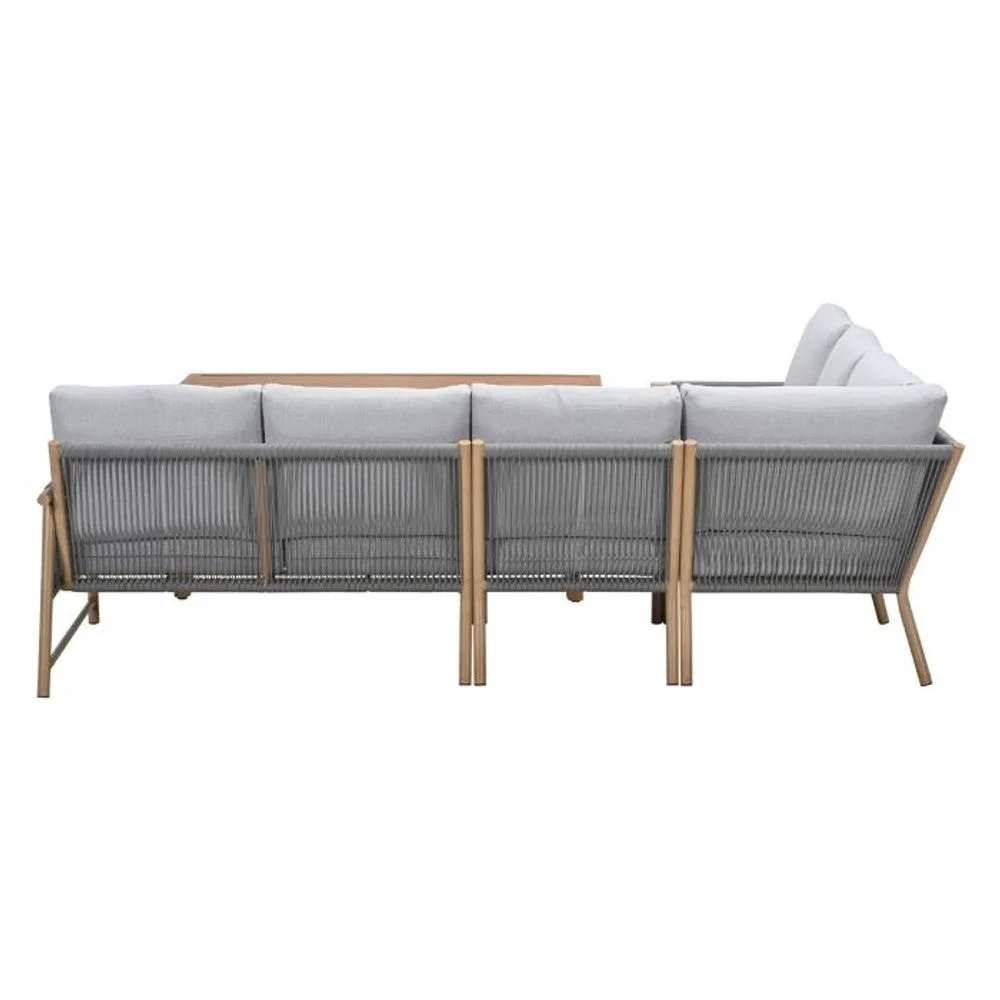Garden Impressions Bahama lounge-dining set 5-delig light teaklook  taupe valley sand