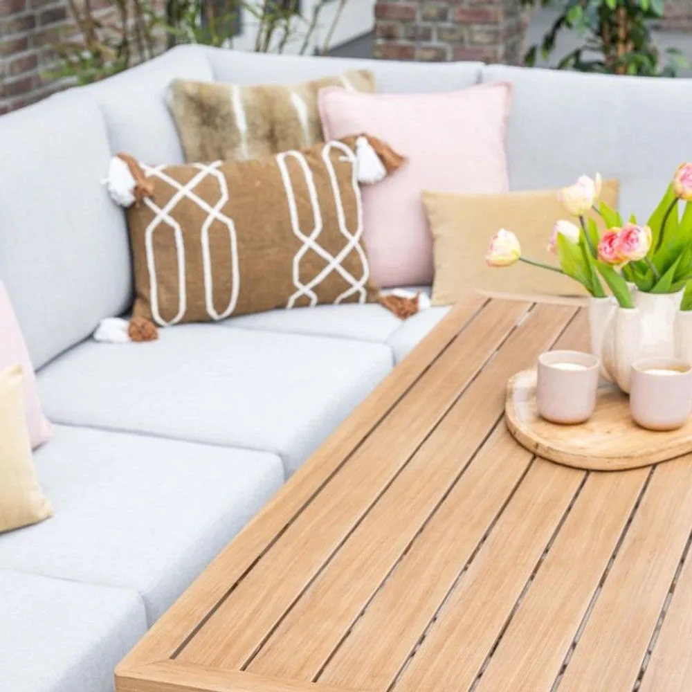 Garden Impressions Bahama lounge-dining set 5-delig light teaklook  taupe valley sand