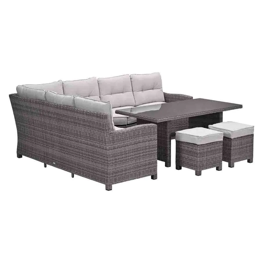 Garden Impressions Blue bird lounge-dining set 5-delig links organic grijs desert sand