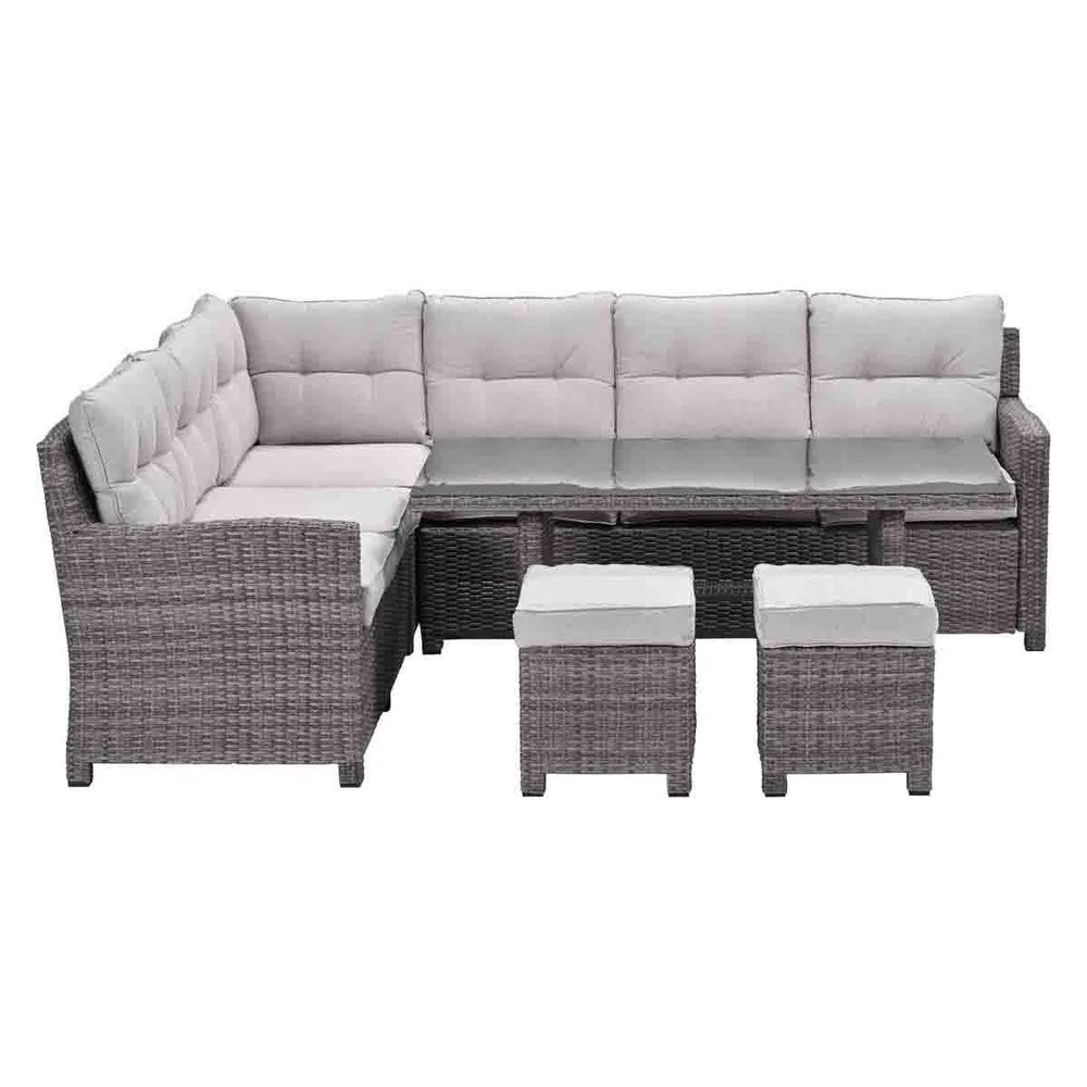 Garden Impressions Blue bird lounge-dining set 5-delig links organic grijs desert sand