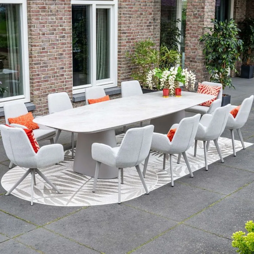Garden Impressions Denver dining tafel 320x120 cm taupe Centostone Verona sand