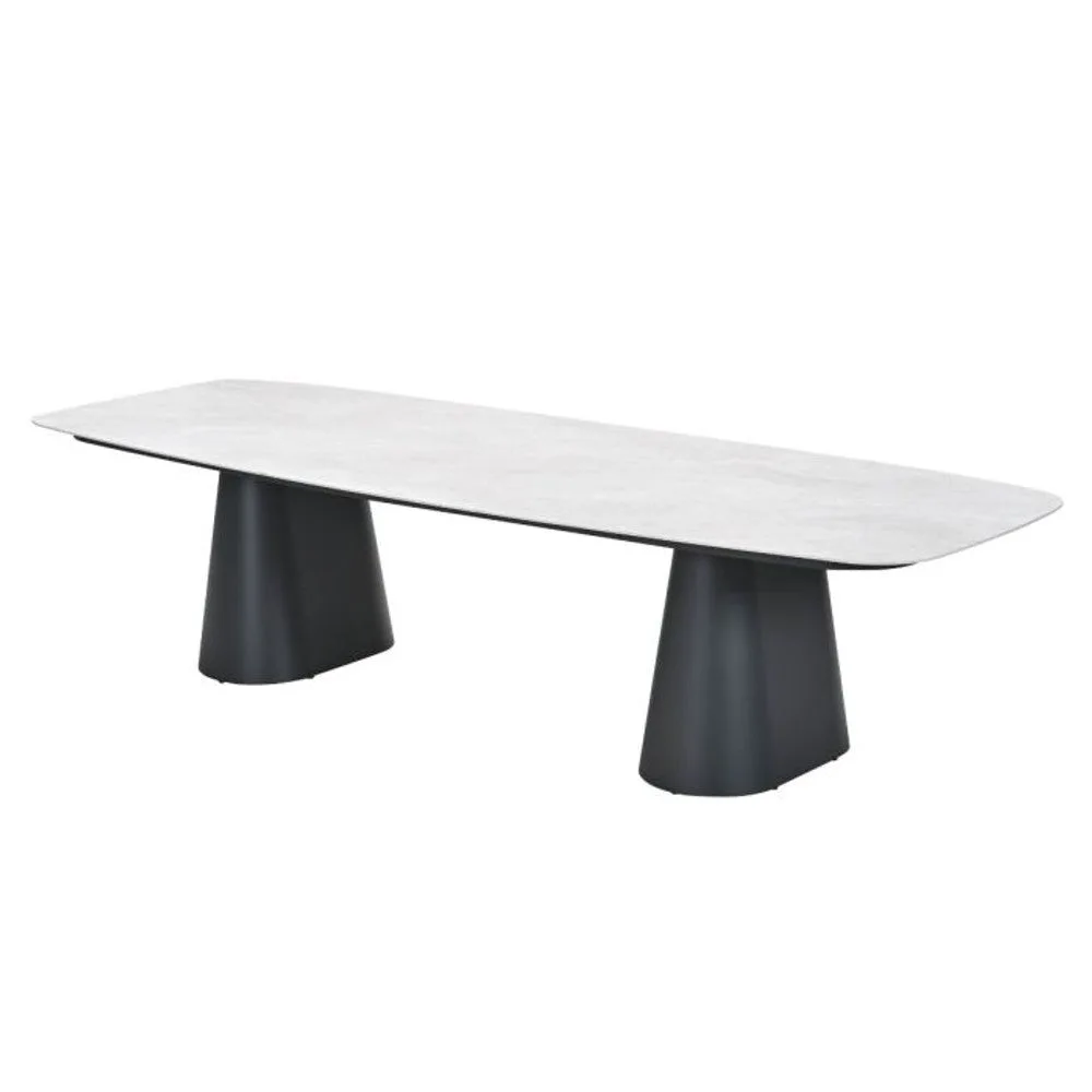 Garden Impressions Denver dining tafel 320x120 cm carbon black Centostone Verona sand