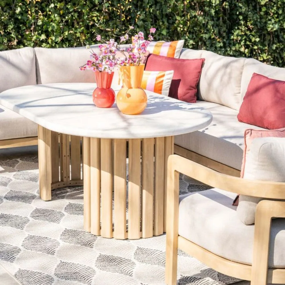 Garden Impressions Ibiza lounge-dining tafel 170x100xH68 cm acacia white wash sand