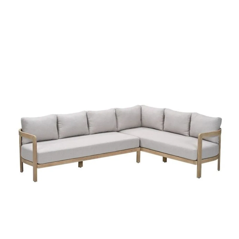 Garden Impressions Ibiza lounge-dining set 2-delig rechts acacia white wash grijs zand