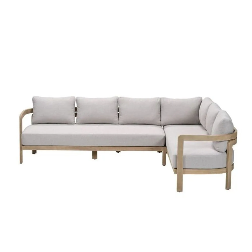 Garden Impressions Ibiza lounge-dining set 2-delig rechts acacia white wash  grijs zand