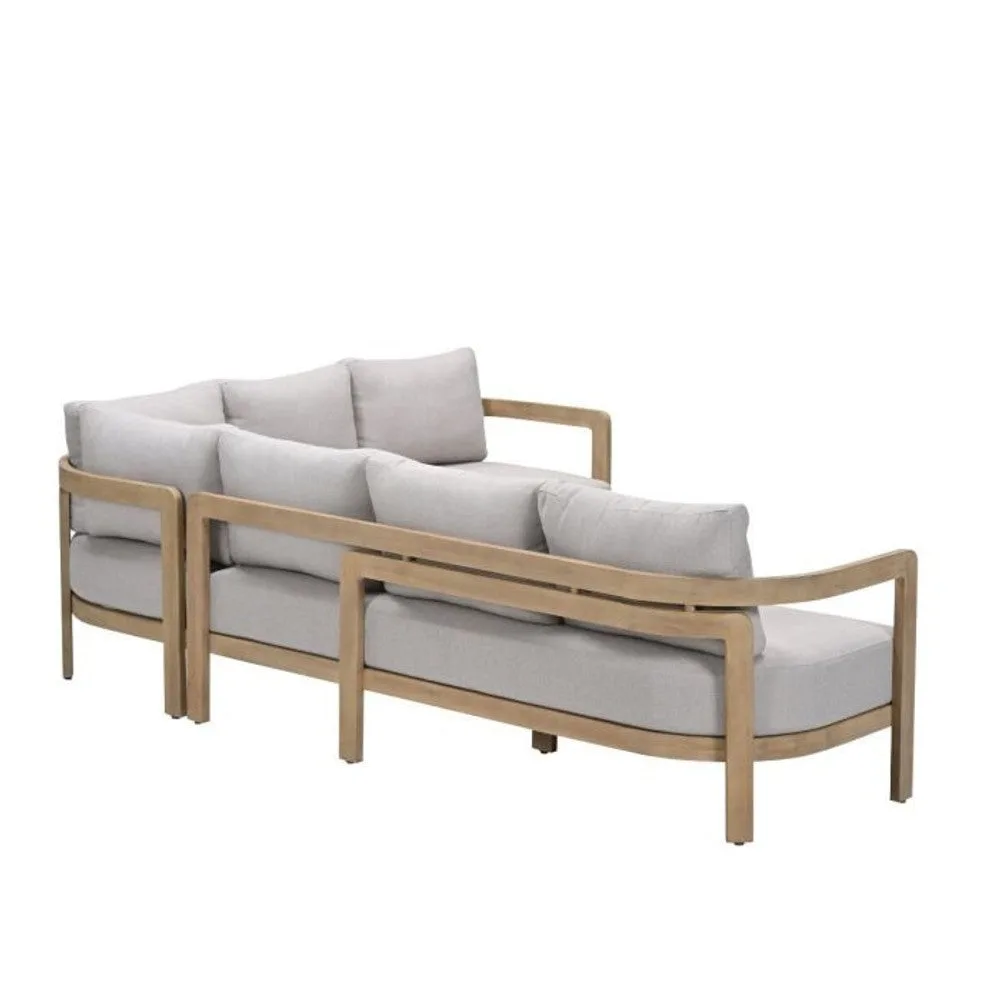 Garden Impressions Ibiza lounge-dining set 2-delig rechts acacia white wash  grijs zand