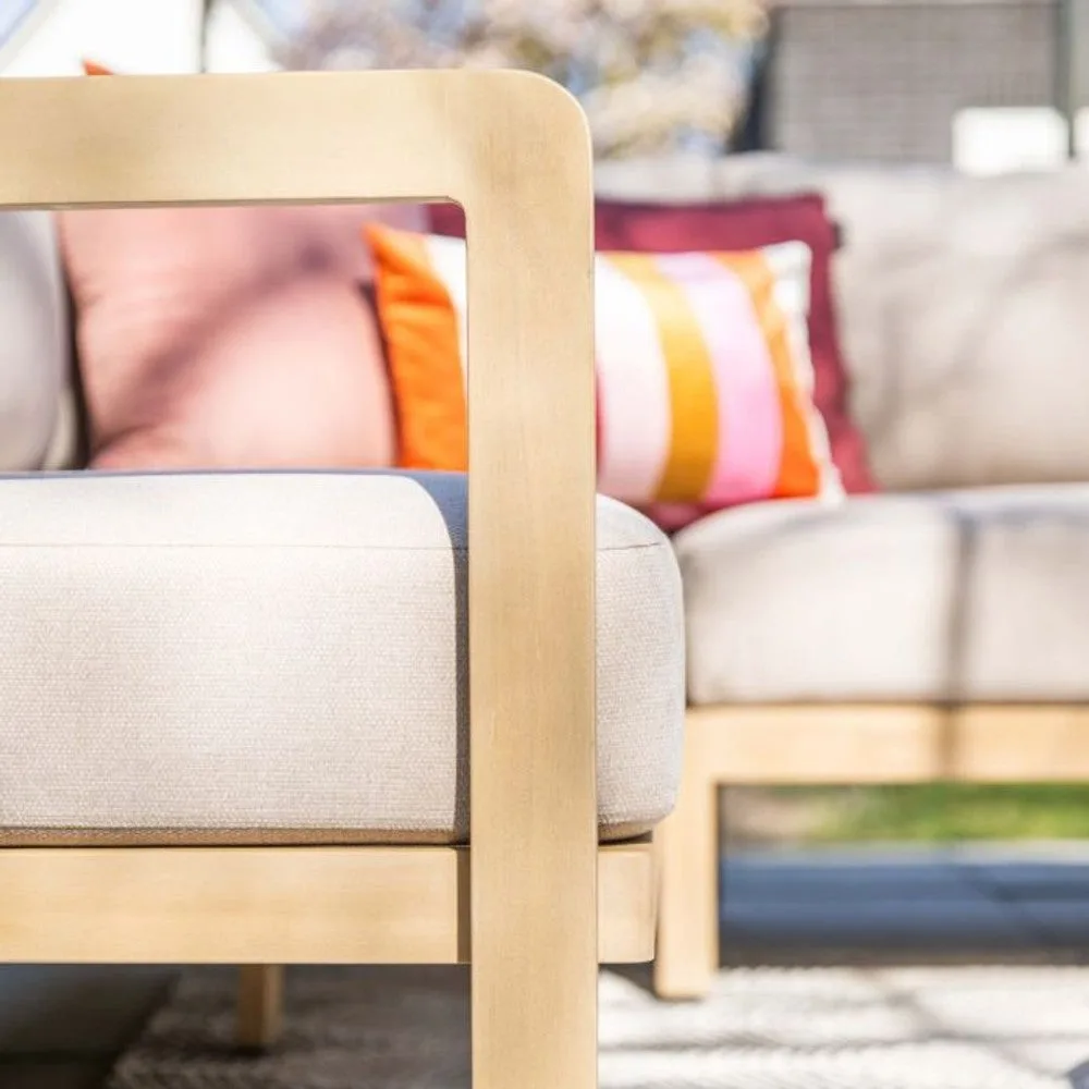 Garden Impressions Ibiza lounge-dining set 2-delig rechts acacia white wash  grijs zand