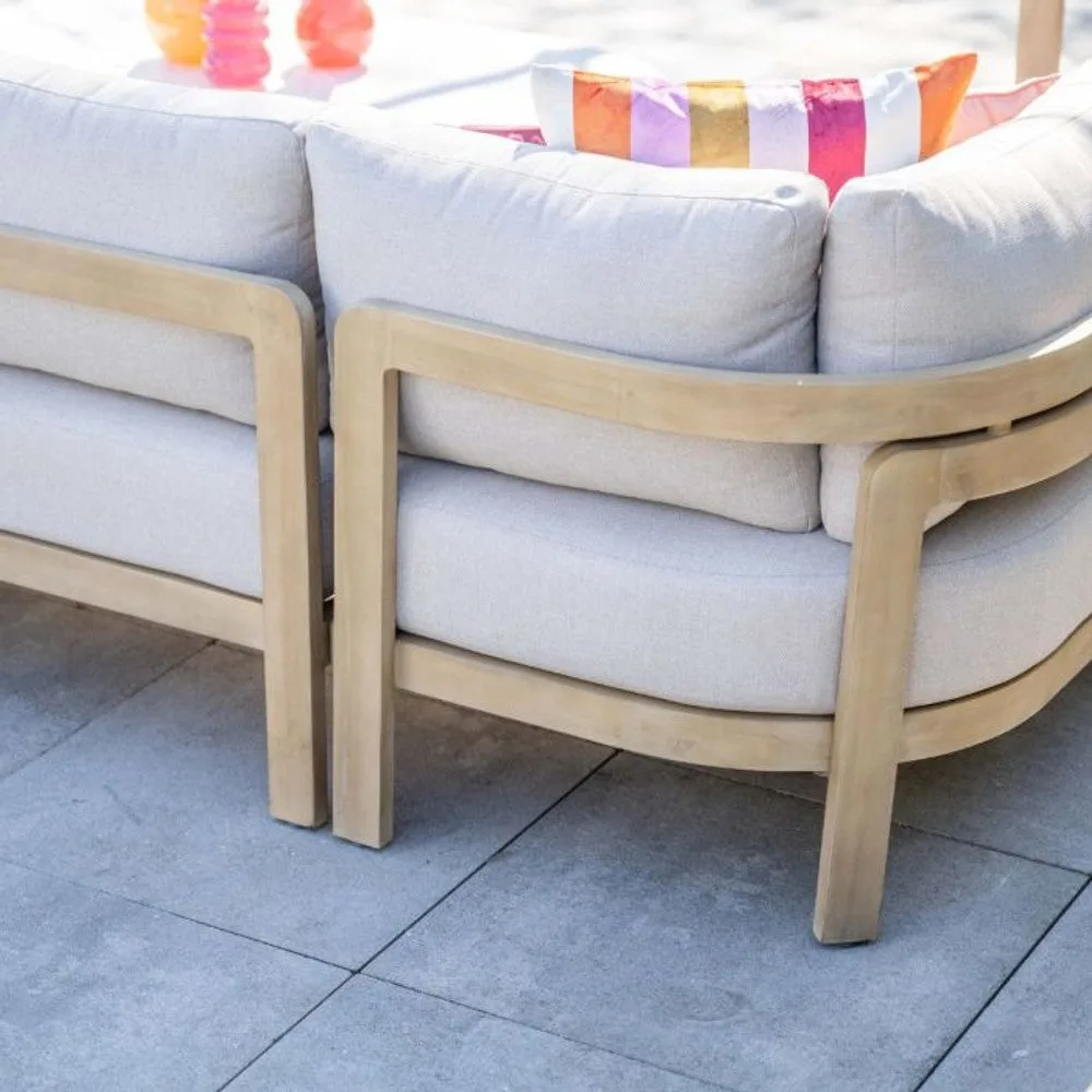 Garden Impressions Ibiza lounge-dining set 2-delig rechts acacia white wash  grijs zand