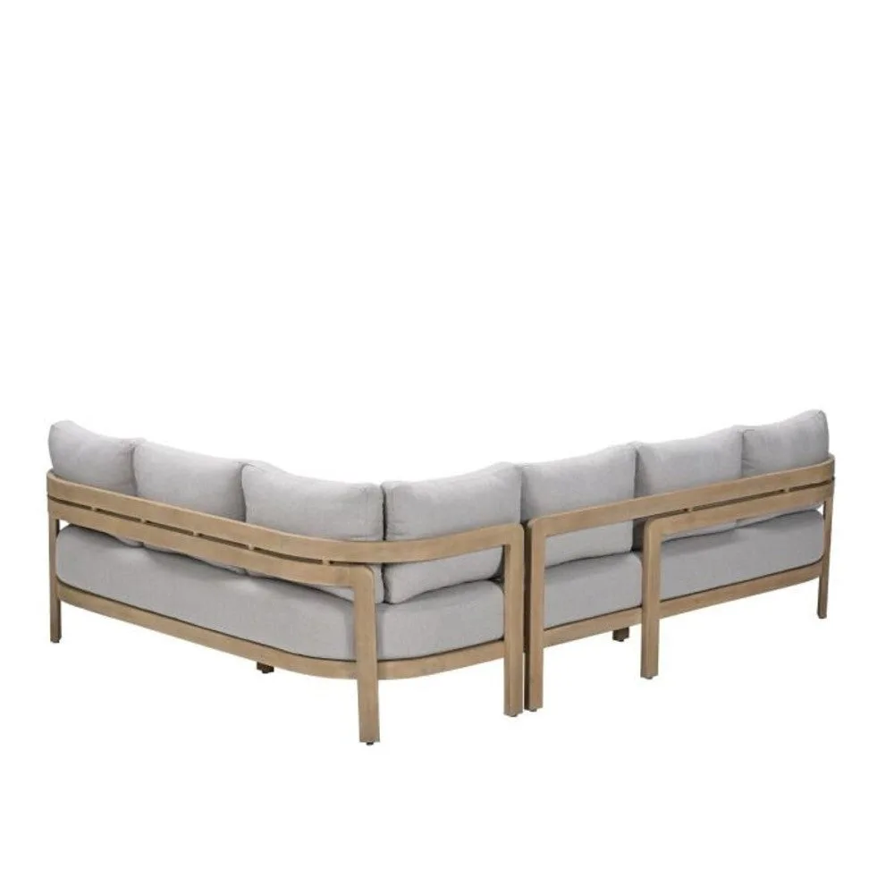 Garden Impressions Ibiza lounge-dining set 2-delig rechts acacia white wash  grijs zand