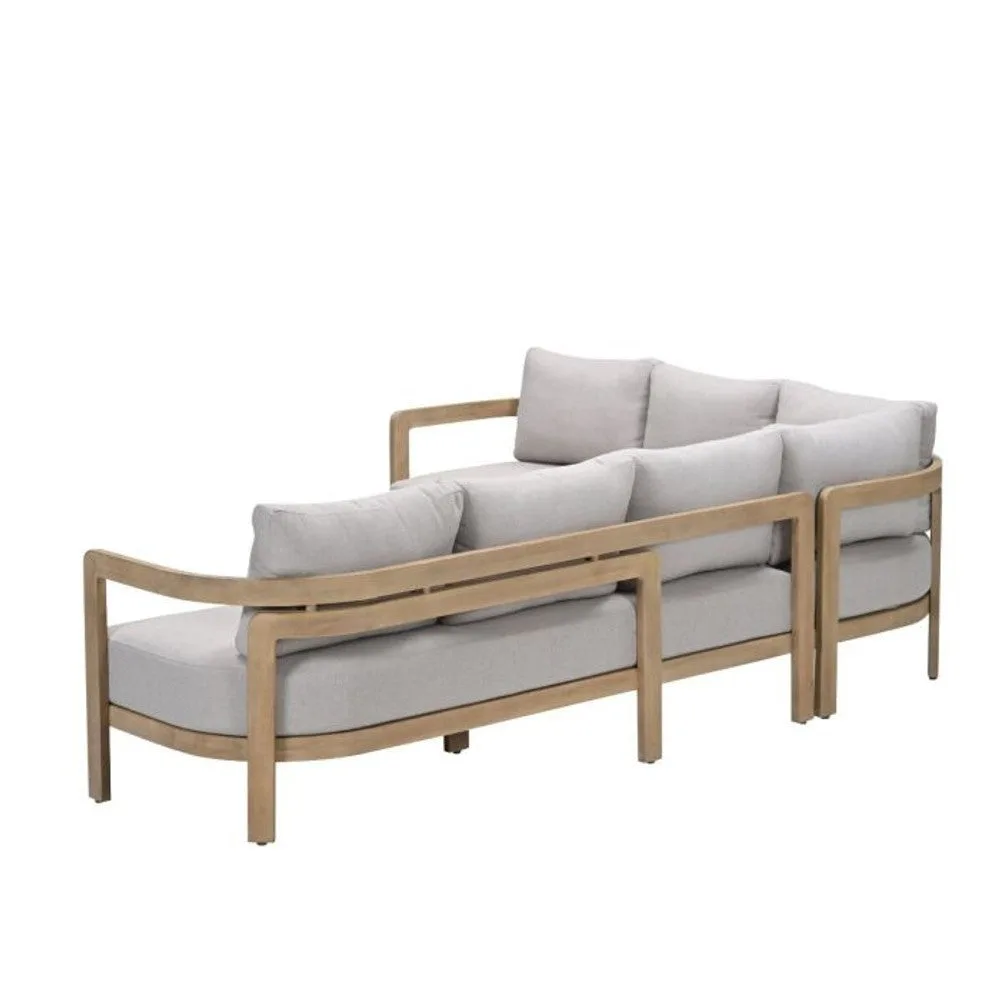 Garden Impressions Ibiza lounge-dining set 2-delig links acacia white wash  grijs zand
