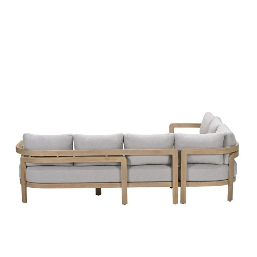 Garden Impressions Ibiza lounge-dining set 2-delig links acacia white wash  grijs zand