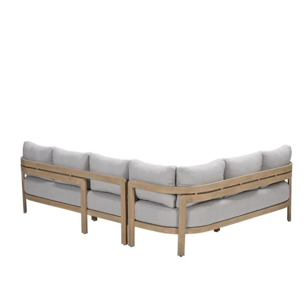 Garden Impressions Ibiza lounge-dining set 2-delig links acacia white wash  grijs zand