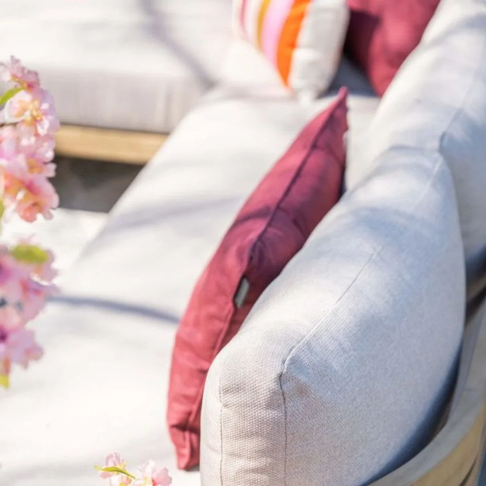 Garden Impressions Ibiza lounge-dining set 2-delig links acacia white wash  grijs zand