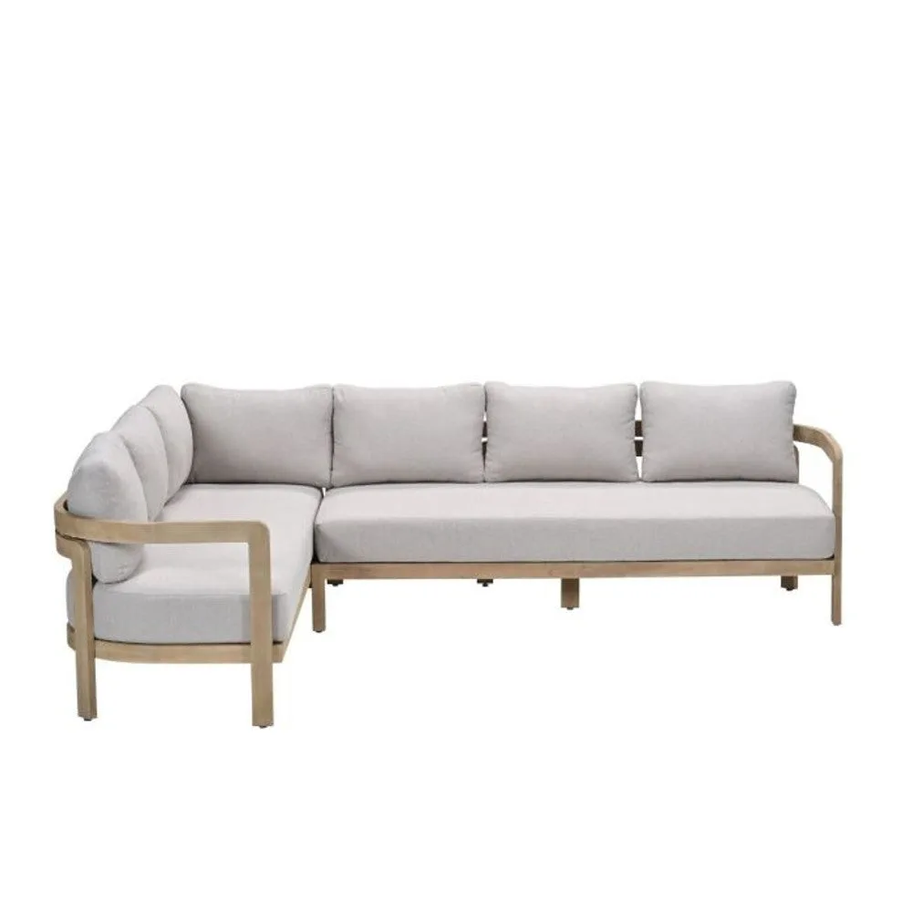Garden Impressions Ibiza lounge-dining set 2-delig links acacia white wash  grijs zand