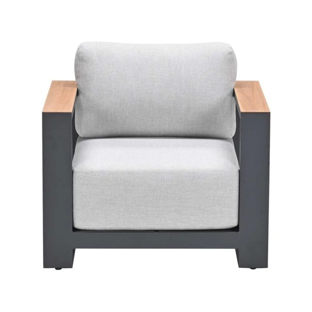 Garden Impressions Levanto lounge fauteuil carbon black valley sand light teaklook