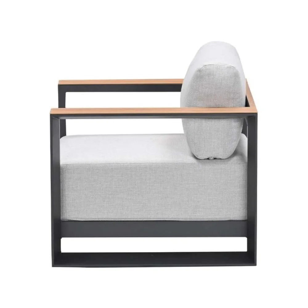 Garden Impressions Levanto lounge fauteuil carbon black valley sand light teaklook