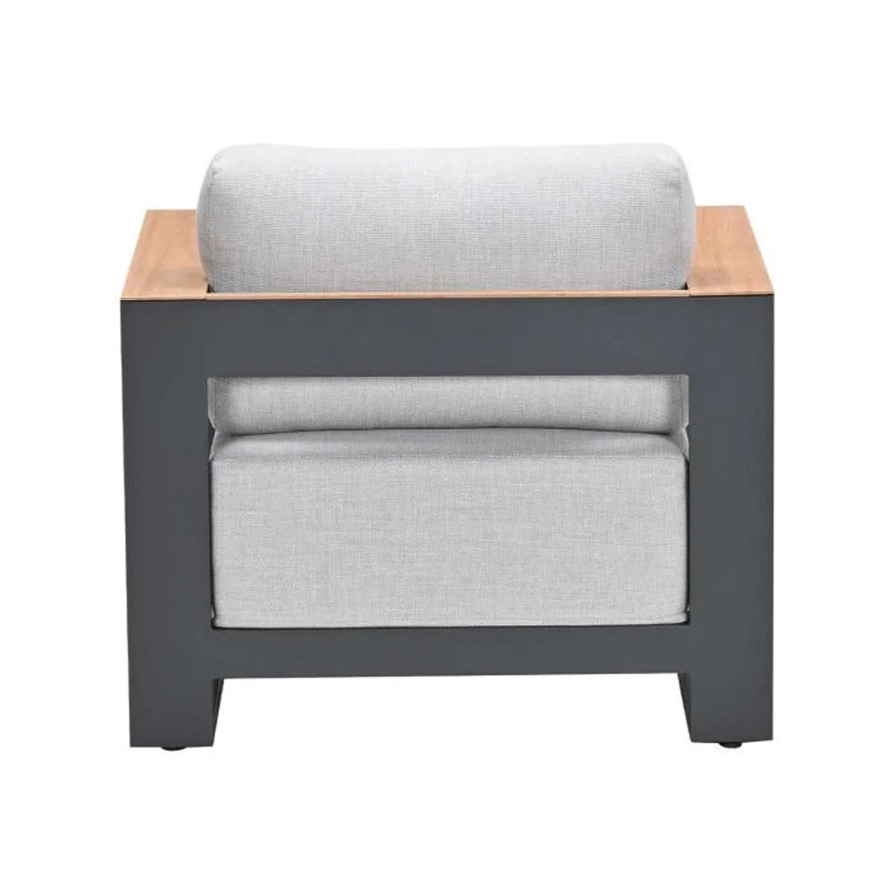 Garden Impressions Levanto lounge fauteuil carbon black valley sand light teaklook