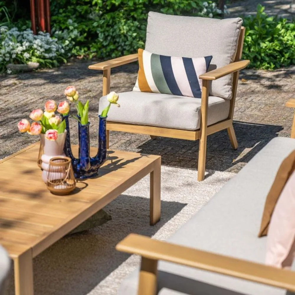 Garden Impressions Chicago lounge fauteuil natural teak look   desert sand