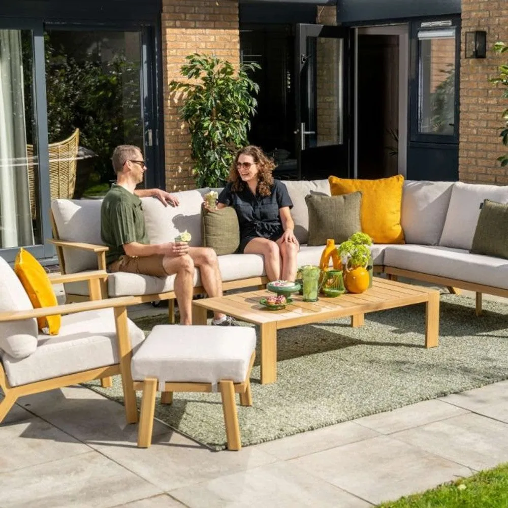 Garden Impressions Chicago lounge fauteuil natural teak look   desert sand