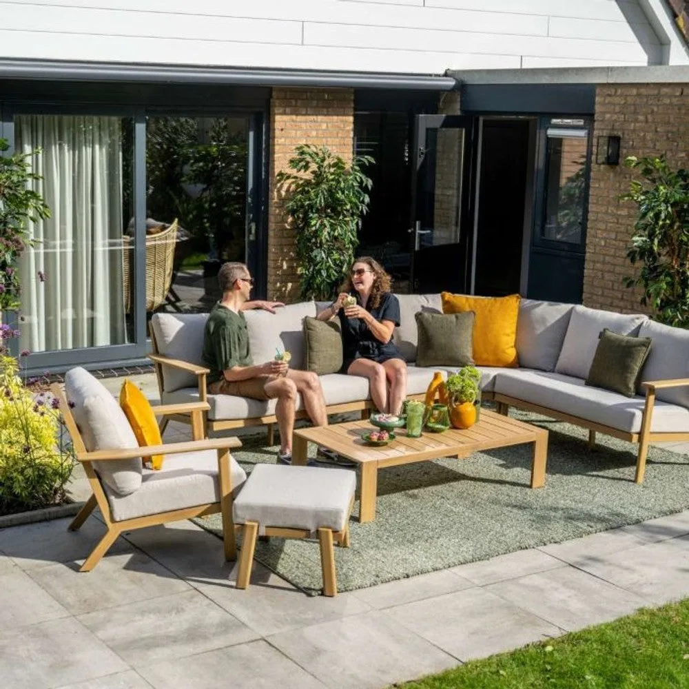 Garden Impressions Chicago lounge fauteuil natural teak look   desert sand