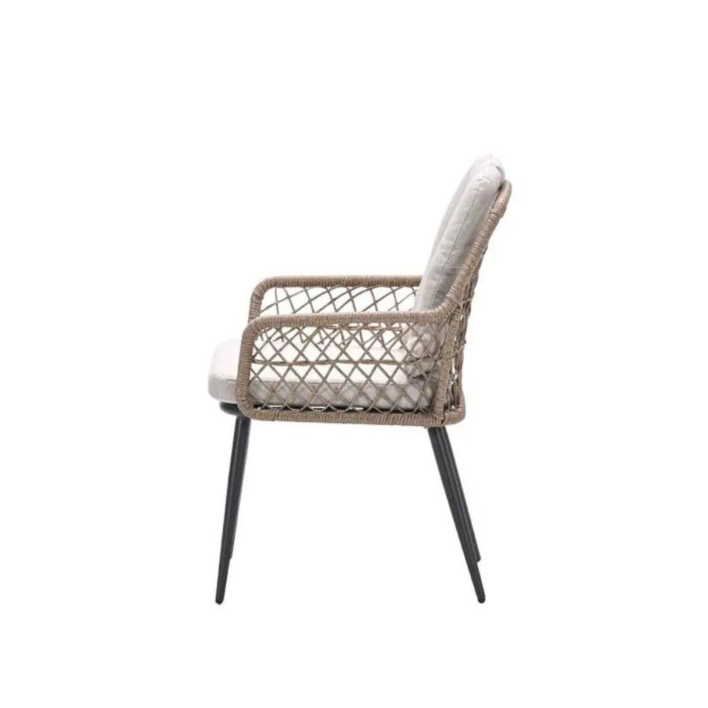 Garden Impressions Allasio dining fauteuil carbon black rope natural PE desert sand Vironwood