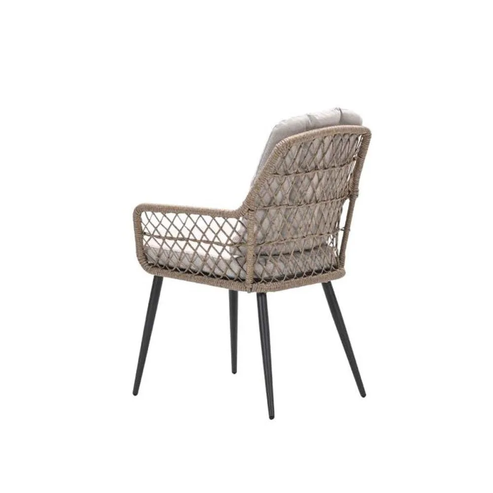 Garden Impressions Allasio dining fauteuil carbon black rope natural PE desert sand Vironwood