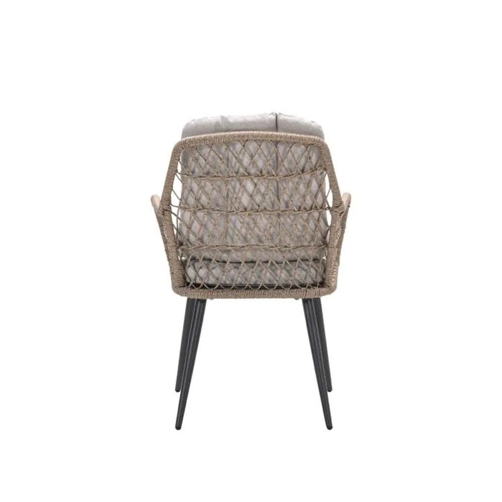 Garden Impressions Allasio dining fauteuil carbon black rope natural PE desert sand Vironwood