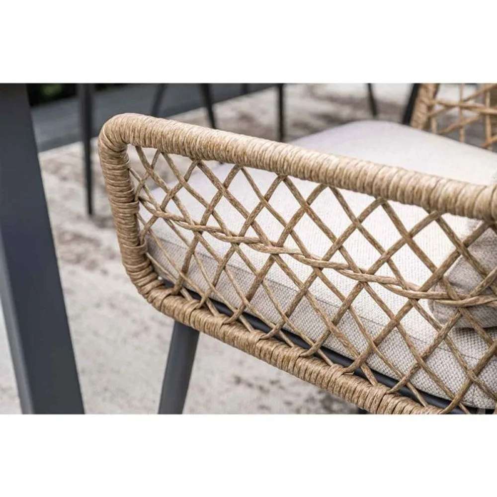 Garden Impressions Allasio dining fauteuil carbon black rope natural PE desert sand Vironwood