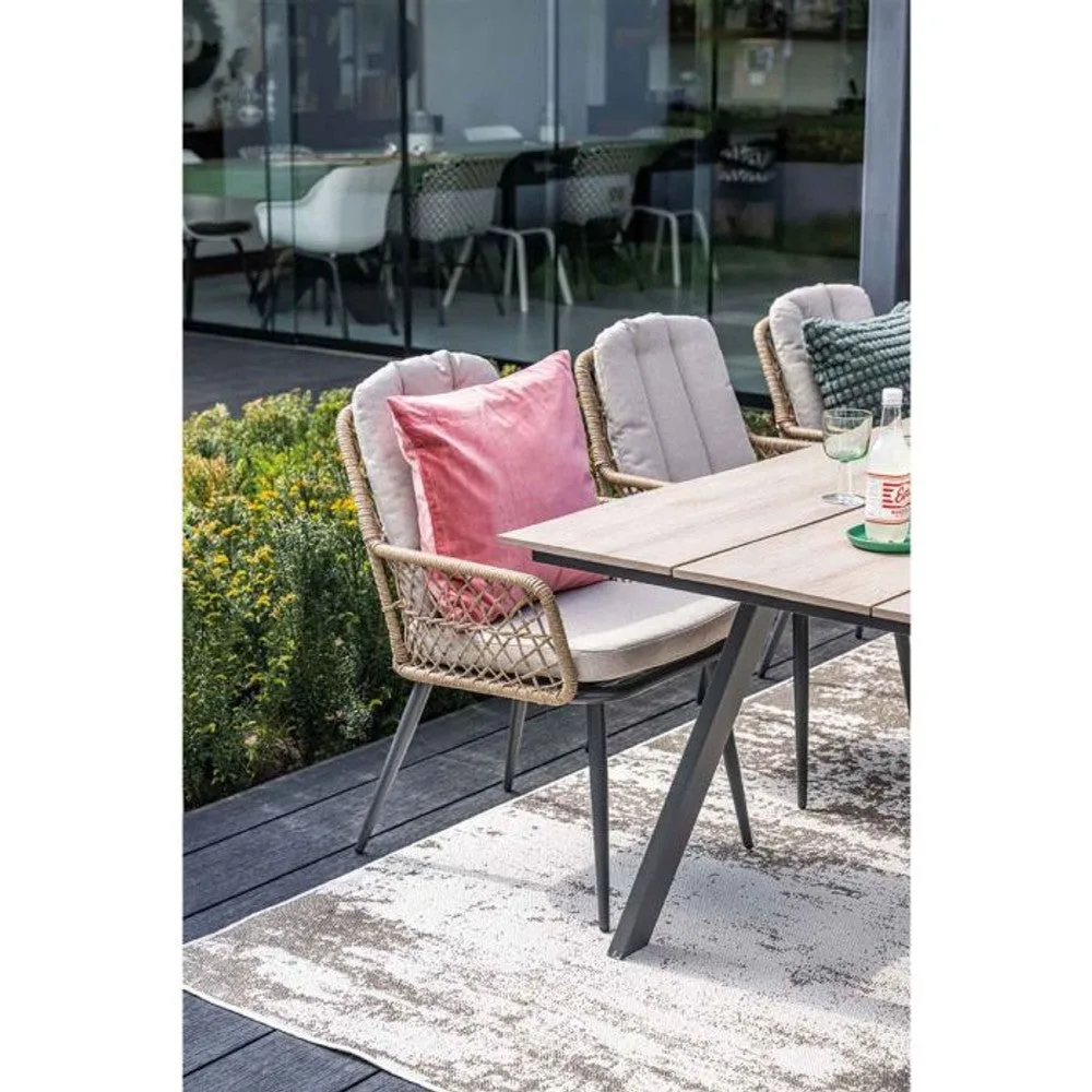 Garden Impressions Allasio dining fauteuil carbon black rope natural PE desert sand Vironwood