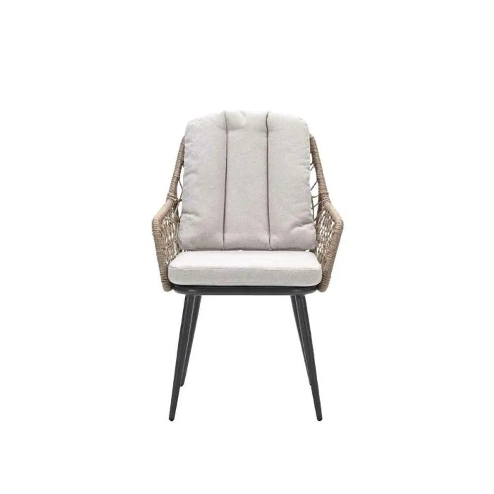 Garden Impressions Allasio dining fauteuil carbon black rope natural PE desert sand Vironwood