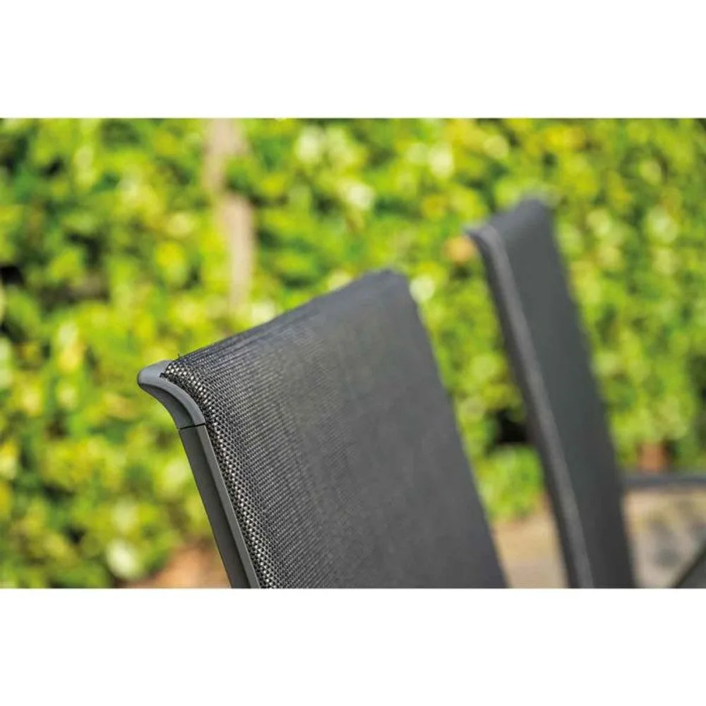 Santana tuinset 5-delig verstelbaar donker grijs met Adana tuintafel 180x100 cm