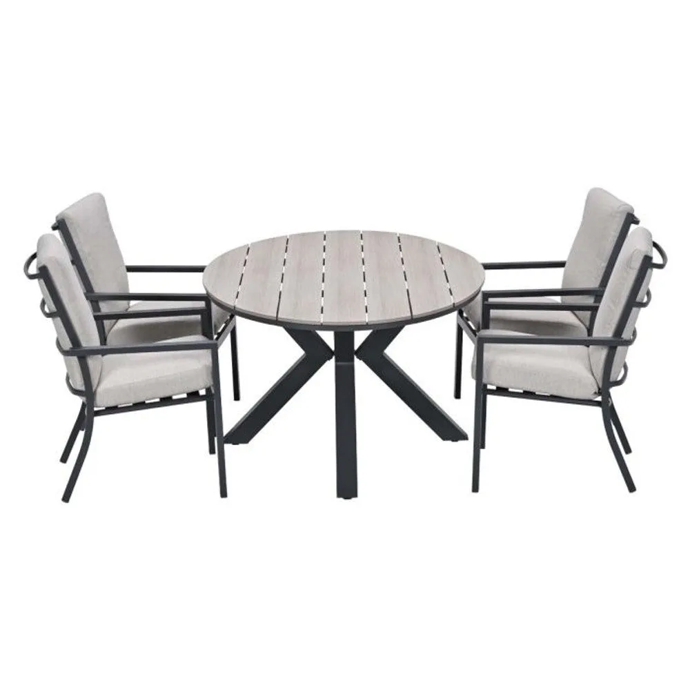 Senja tuinset 5-delig sandstone met Edison tuintafel ovaal 180x115 cm