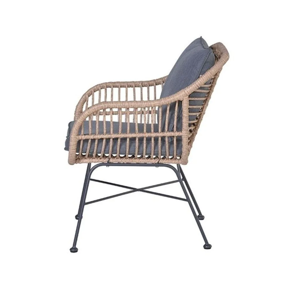 Margriet tuinset 7-delig bruin met Edison tuintafel ovaal 220x115 cm light teak vironwood