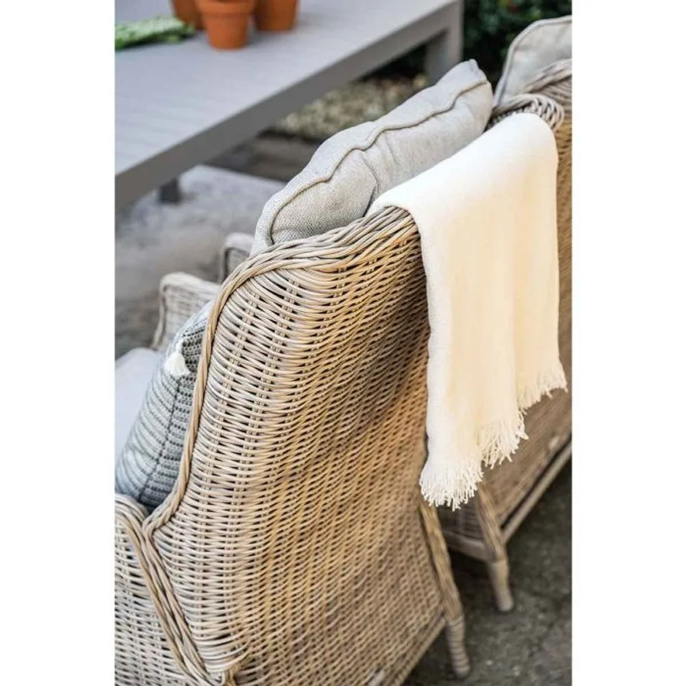 Osborne tuinset 7-delig vintage willow met Latina uitschuifbare tuintafel 180/230x100 cm taupe