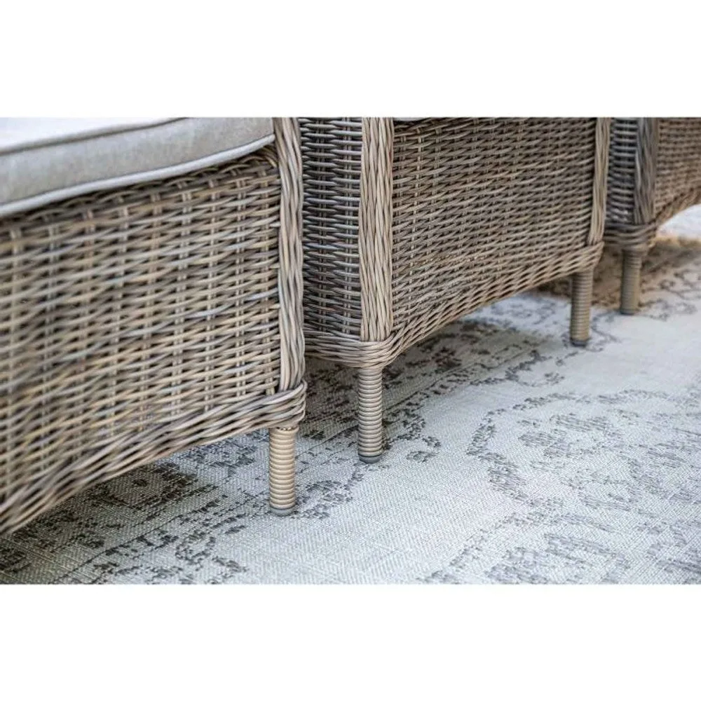 Osborne tuinset 7-delig vintage willow met Latina uitschuifbare tuintafel 180/230x100 cm taupe