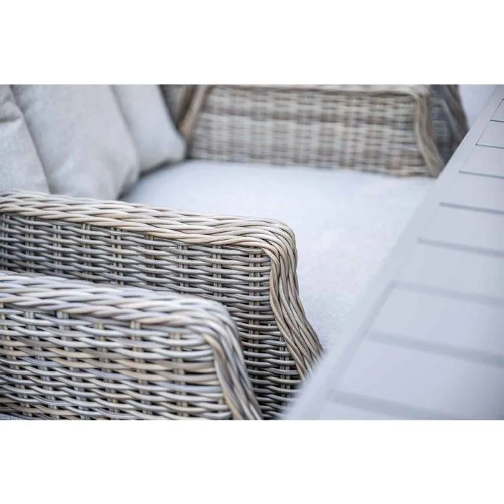 Osborne tuinset 7-delig vintage willow met Latina uitschuifbare tuintafel 180/230x100 cm taupe