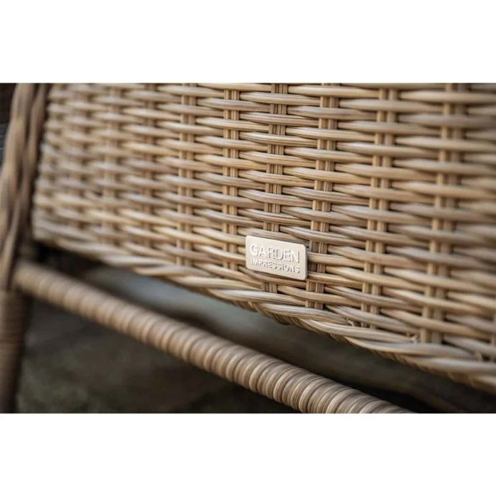 Osborne tuinset 7-delig vintage willow met Latina uitschuifbare tuintafel 180/230x100 cm taupe