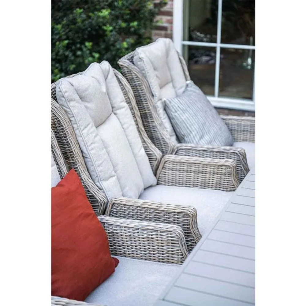 Osborne tuinset 7-delig vintage willow met Latina uitschuifbare tuintafel 180/230x100 cm taupe