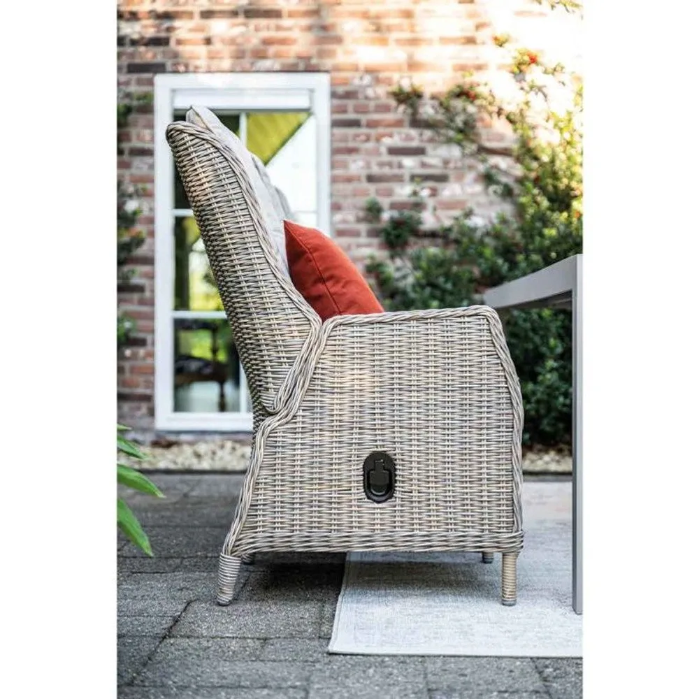 Osborne tuinset 7-delig vintage willow met Latina uitschuifbare tuintafel 180/230x100 cm taupe