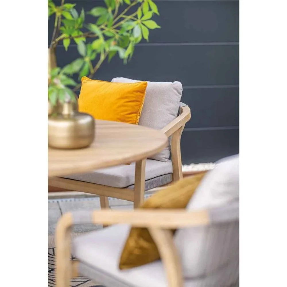 Santos dining tuinset 7-delig Acacia White Wash met Tamako tafel ovaal 220x115 cm