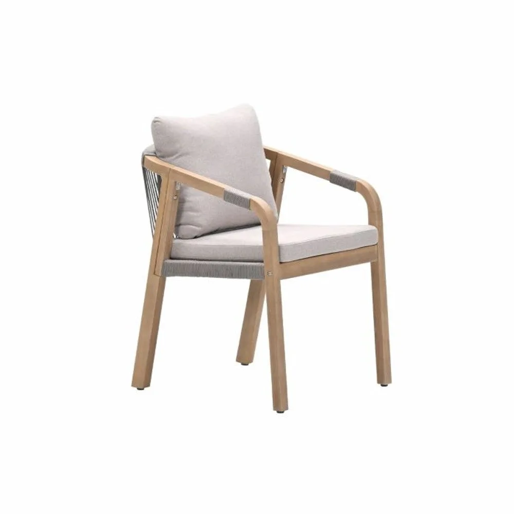Santos dining tuinset 7-delig Acacia White Wash met Tamako tafel ovaal 220x115 cm