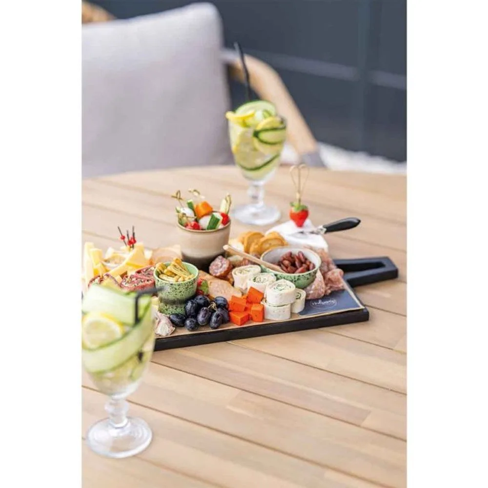 Santos dining tuinset 7-delig Acacia White Wash met Tamako tafel ovaal 220x115 cm