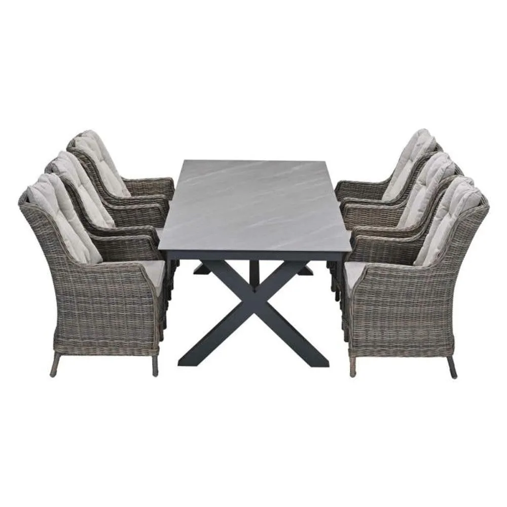 Osborne tuinset 7-delig Havanna Sand - Sintra dining tafel 240x100 Napoli Sand