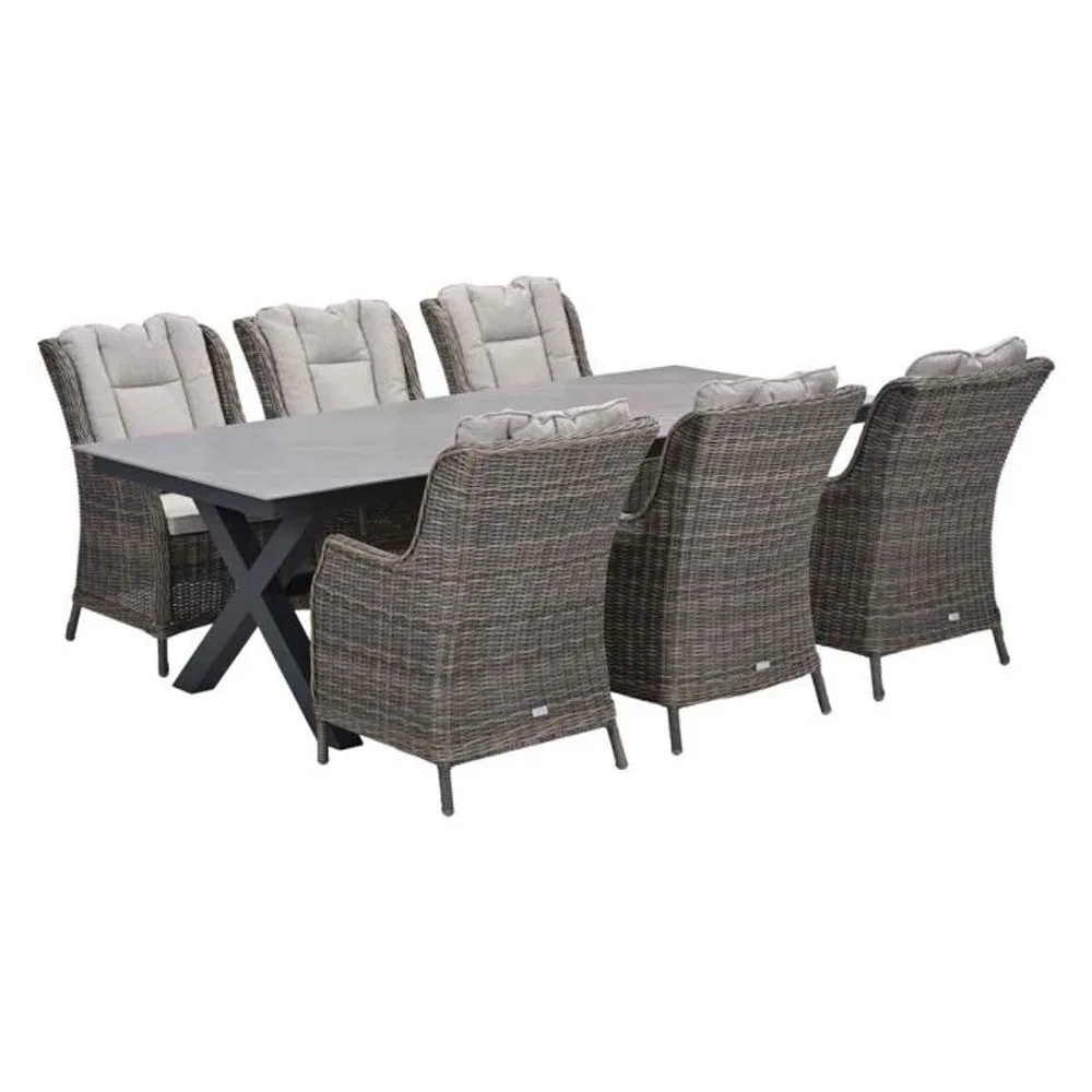 Osborne tuinset 7-delig Havanna Sand - Sintra dining tafel 240x100 Napoli Sand