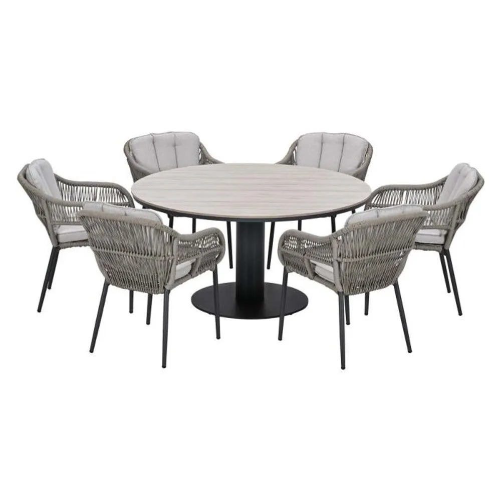 Pescara tuinset 7-delig - Newton ronde dining tafel 150 cm