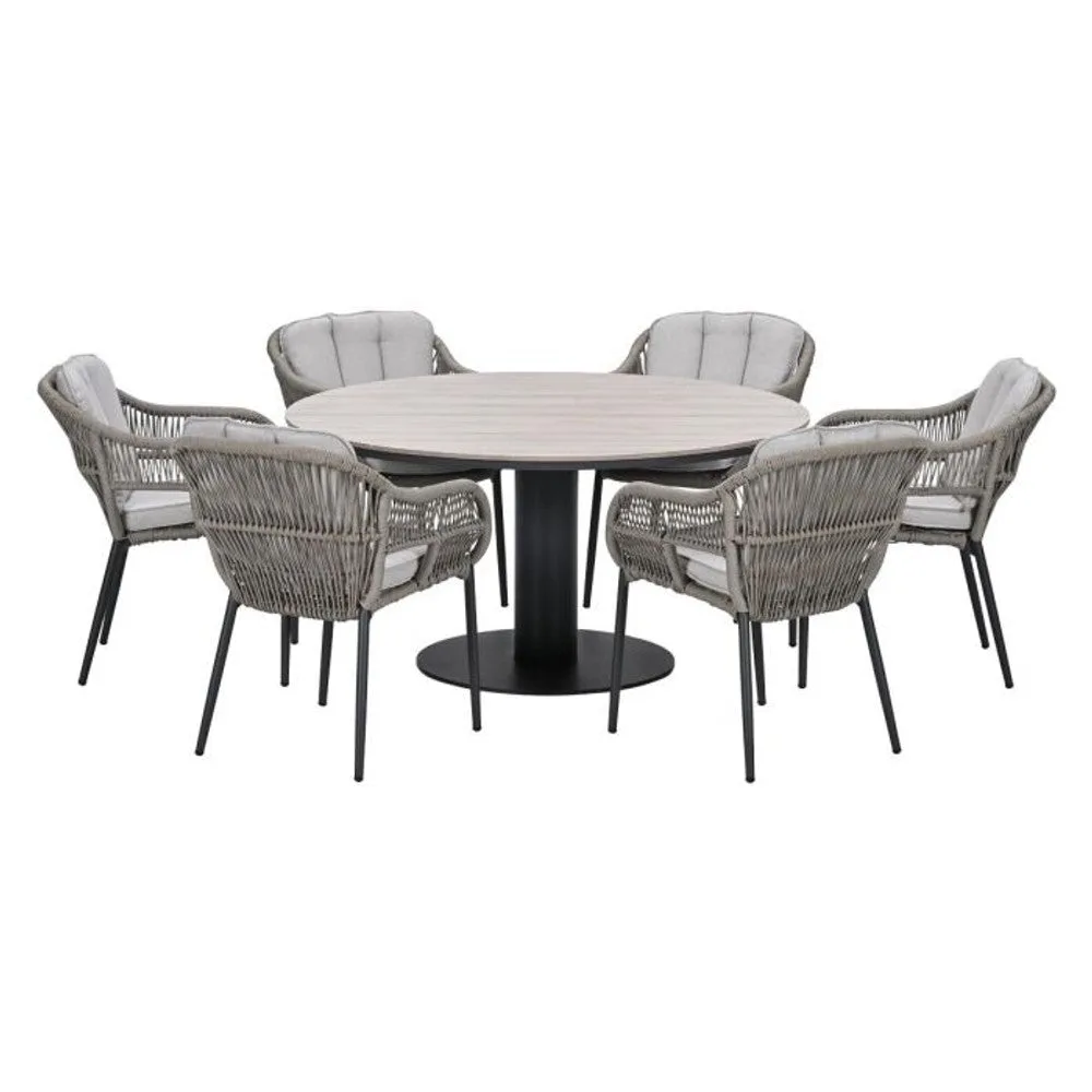 Pescara tuinset 7-delig - Newton ronde dining tafel 150 cm