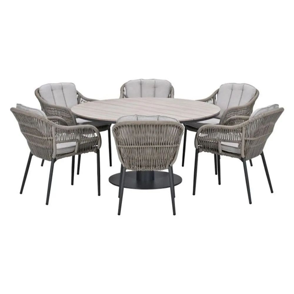 Pescara tuinset 7-delig - Newton ronde dining tafel 150 cm