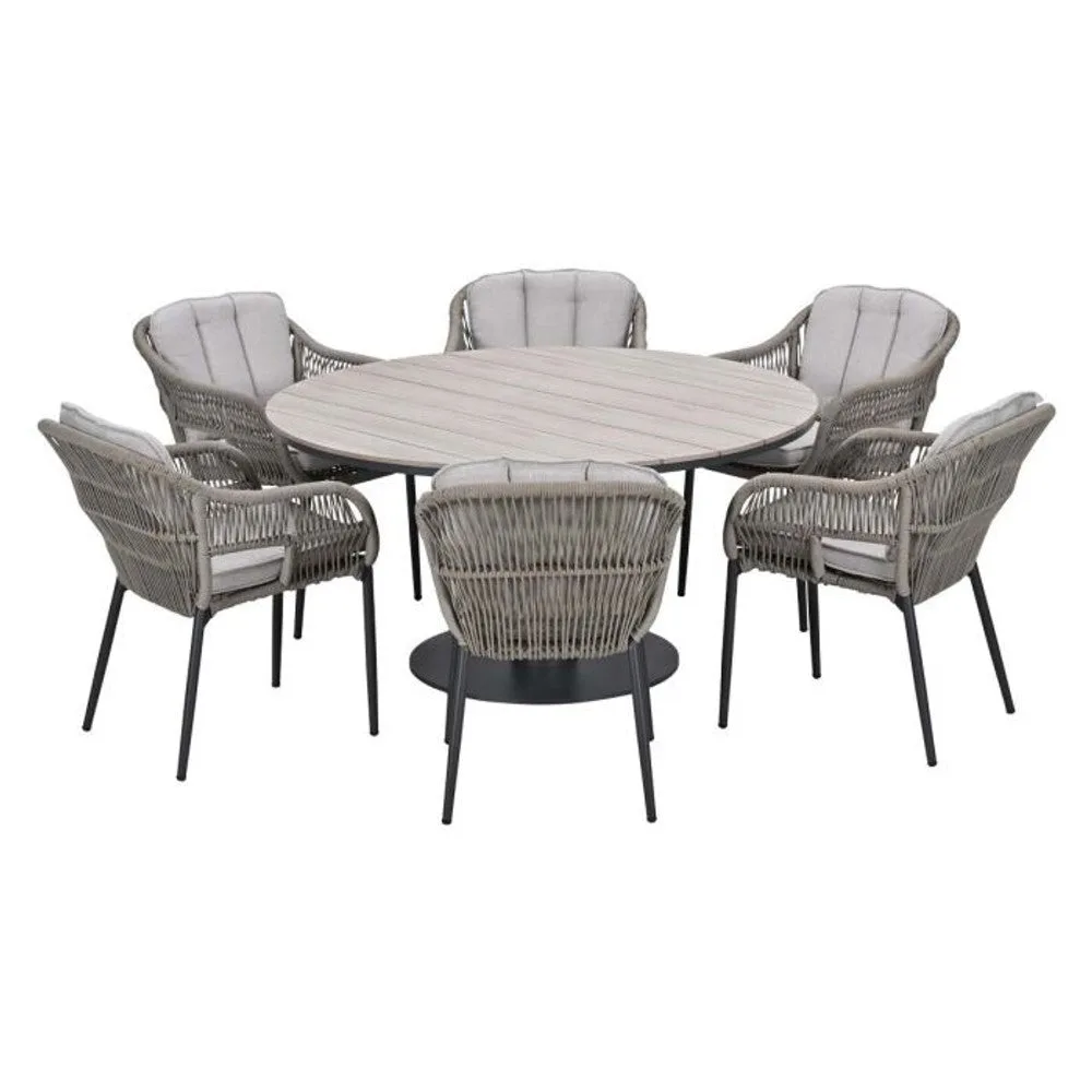 Pescara tuinset 7-delig - Newton ronde dining tafel 150 cm