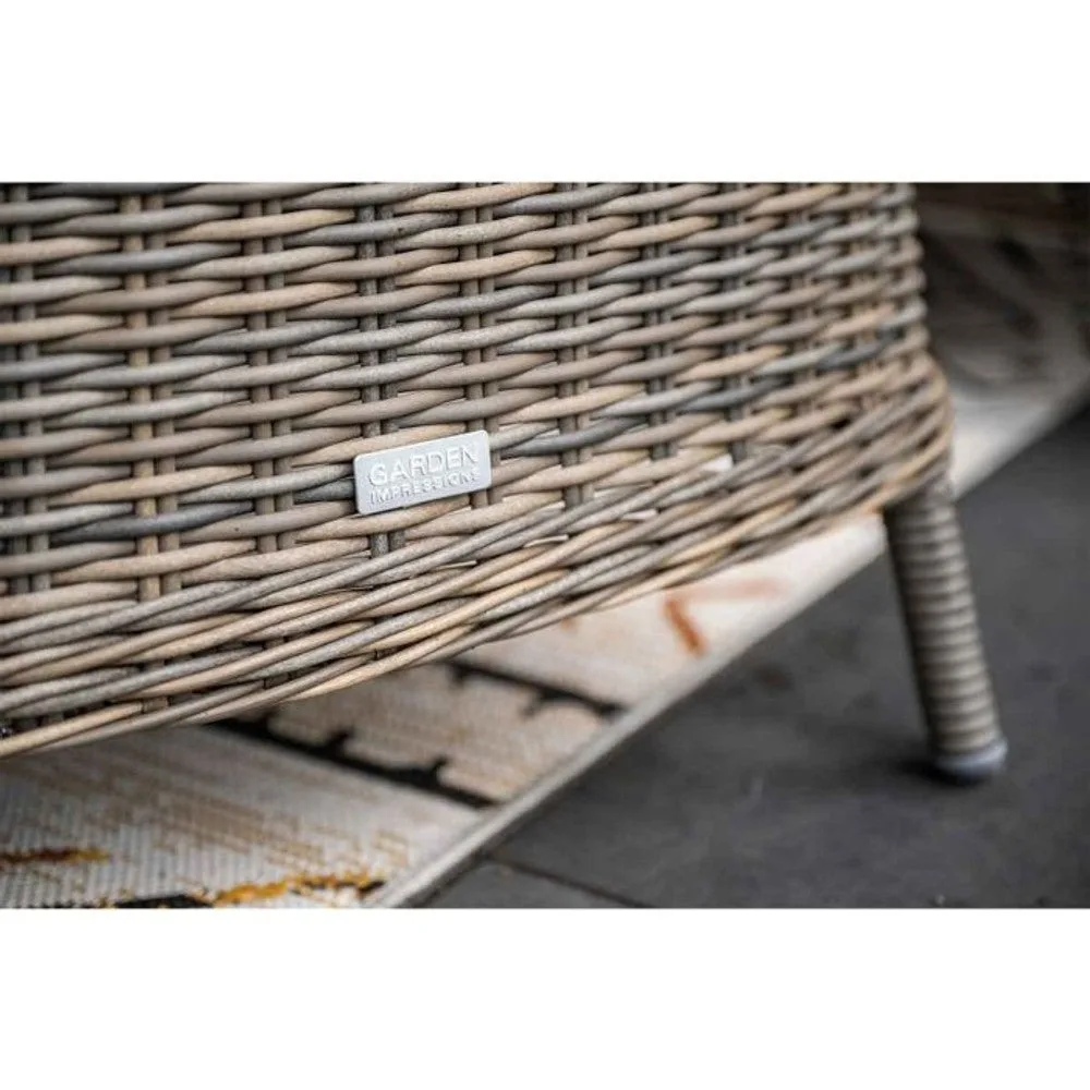 Osborne tuinset 6-delig Havanna Sand - Edison ronde dining tafel 148 cm