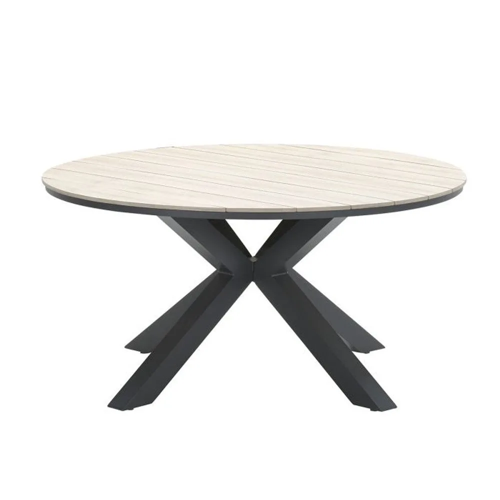 Osborne tuinset 6-delig Vintage Willow - Edison ronde dining tafel 148 cm
